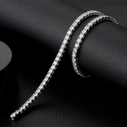 5MM White Gold Plated  Tennis Chain Necklace - Tripodjewelry