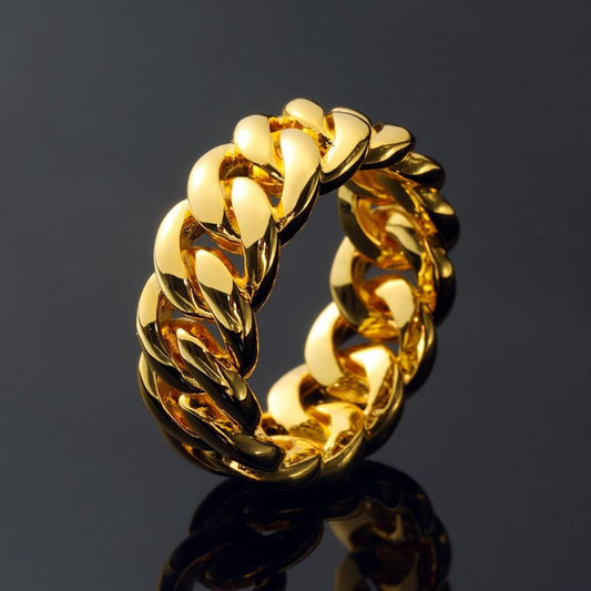 18K Gold Plated Miami Cuban Link Rings