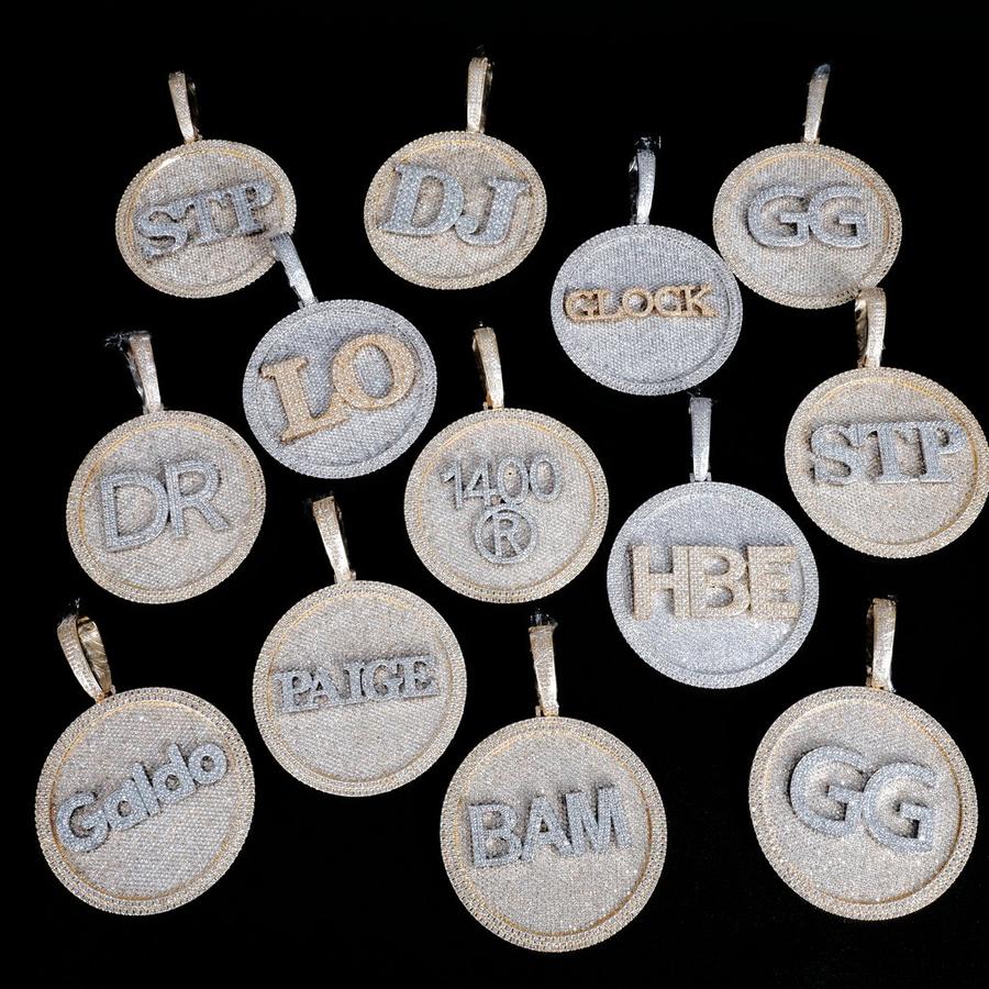 CUSTOM LETTER NECKLACE 3D BIG DISC Pendant Tripodjewelry
