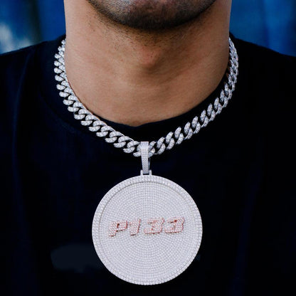 CUSTOM LETTER NECKLACE 3D BIG DISC Pendant Tripodjewelry