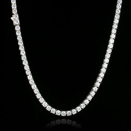 6MM White Gold Plated  Tennis Chain Necklace