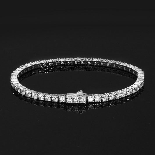 3MM White Gold Plated Tennis Bracelet