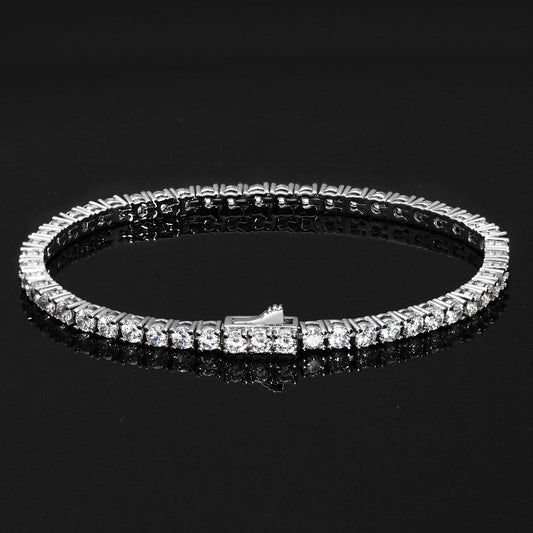 4MM White Gold Plated Tennis Bracelet