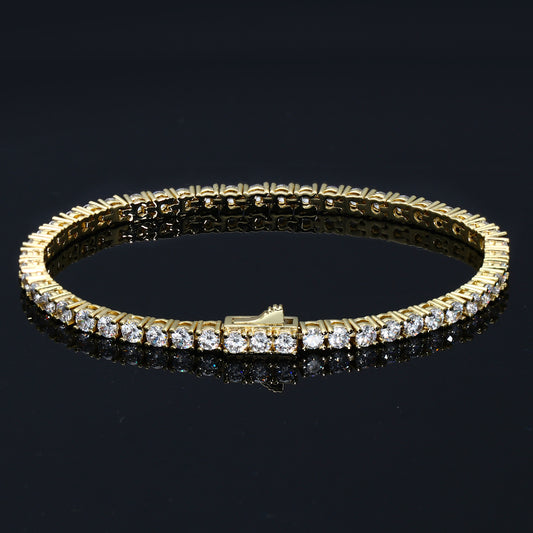 4MM Gold Plated  Tennis Bracelet