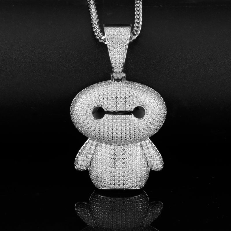 White Gold Iced Out Baymax Pendant