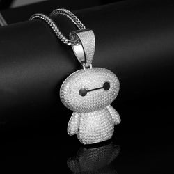 White Gold Iced Out Baymax Pendant