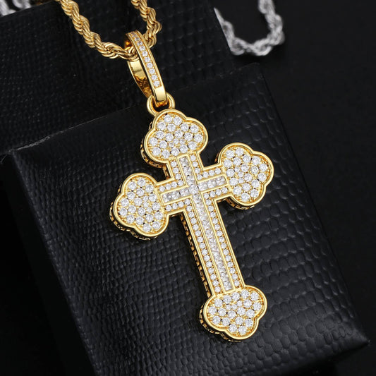 Gold Cloud Cross Pendant