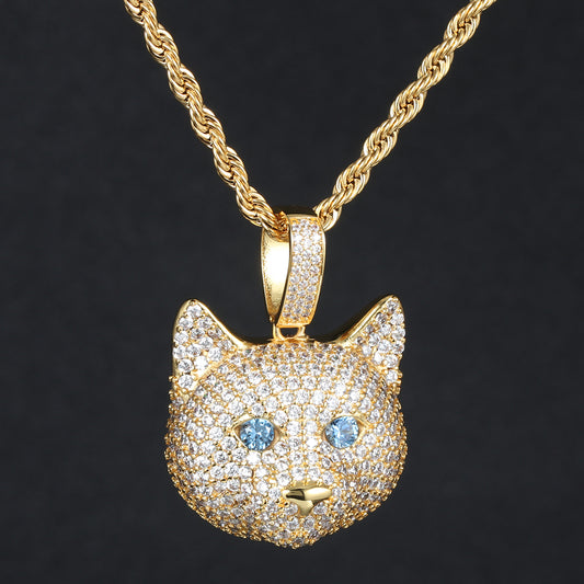 14K/White Gold Plated Iced Out Animal Pendant