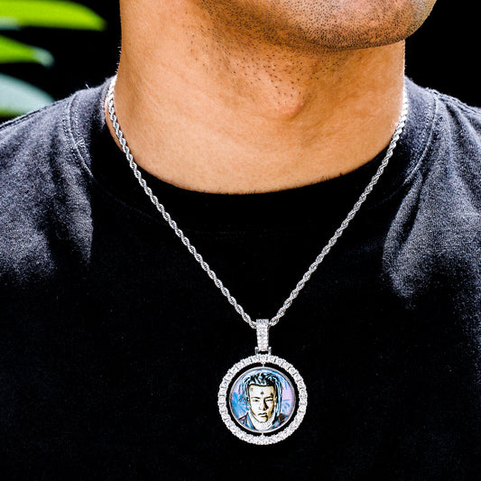 Double-sided Rotatable Custom Photo Masonry Pendant