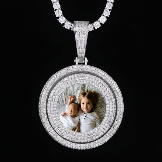 Picture custom pendant - Round-Shaped Turnable Centre