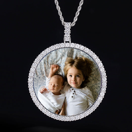 Picture Custom Pendant - Large  Round Zirconia