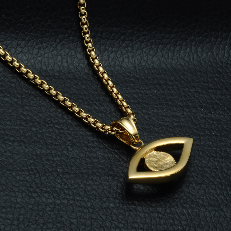 18K Gold Iced Evil Eye Pendant