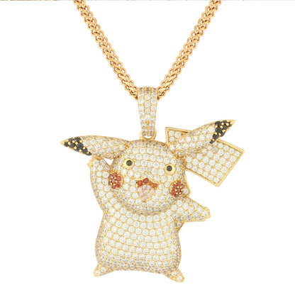 18k Gold Iced Pikachu Pendant