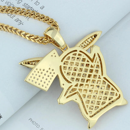 18k Gold Iced Pikachu Pendant