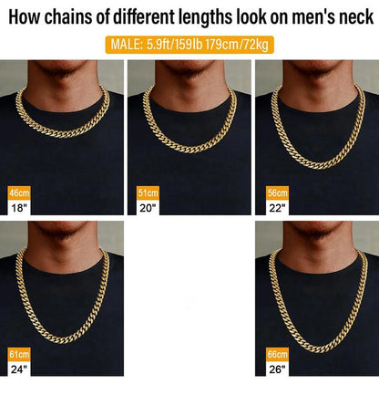 18MM 14K Gold Plated Miami Cuban Link Chain And Bracelet Set Tripodjewelry