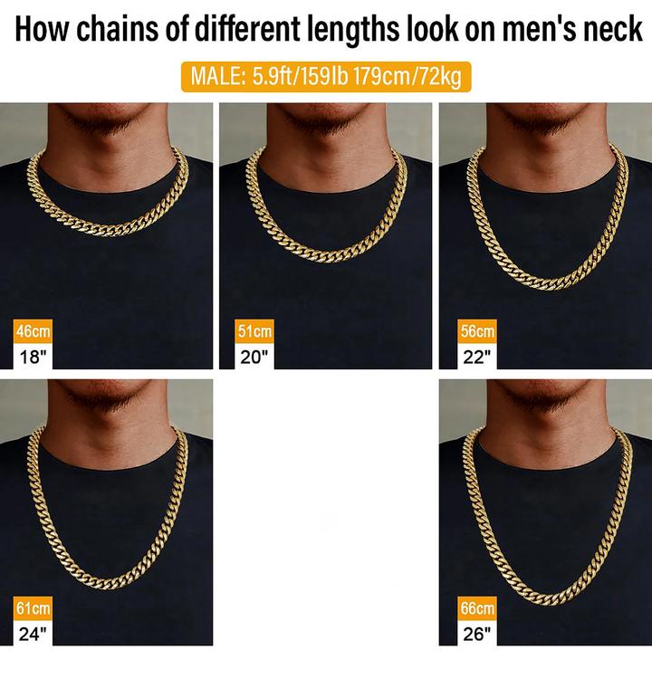 15MM 18K Mens  Gold Plated Miami Cuban Link Chain Tripodjewelry
