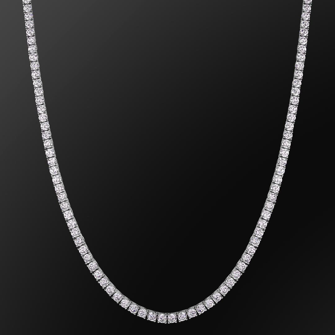 5MM White Gold Plated  Tennis Chain Necklace - Tripodjewelry