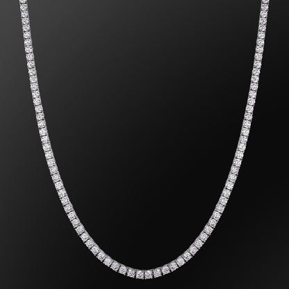 5MM White Gold Plated  Tennis Chain Necklace - Tripodjewelry